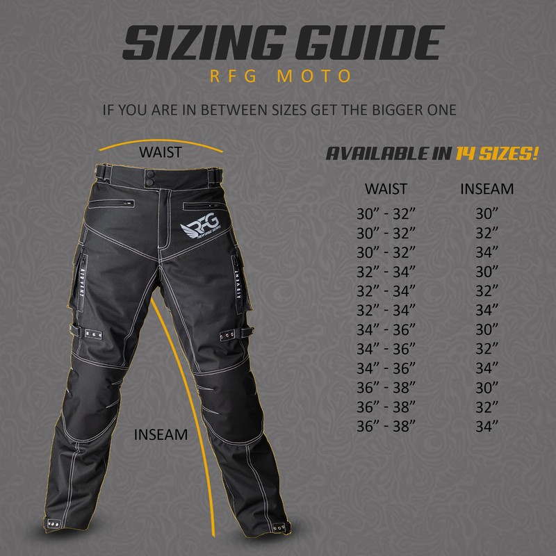 RFG Motorcycle Pants – Waterproof Cordura Fabric - Riding Pants