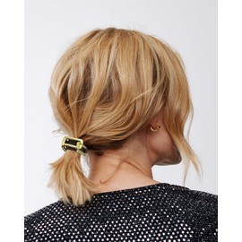 Hair Ties No Damage, Elastic Bracelet Hair tie for Thick Hair - Gold Ponytail Holders - Handmade Cute Hair Accessories, Caramel