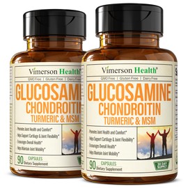Glucosamine Chondroitin MSM – Joint Support Supplement for Women and Men with Glucosamine Sulfate 1500 mg, Chondroitin and MSM – for Cartilage, Joint Health and Flexibility – 2 Pack
