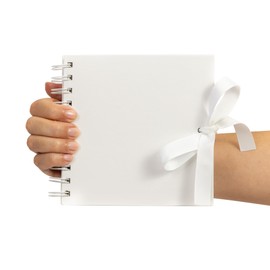 Square Kraft Paper Scrapbook Photo Album Book Spiral Bound Ribbon Tie 6x6 Inch