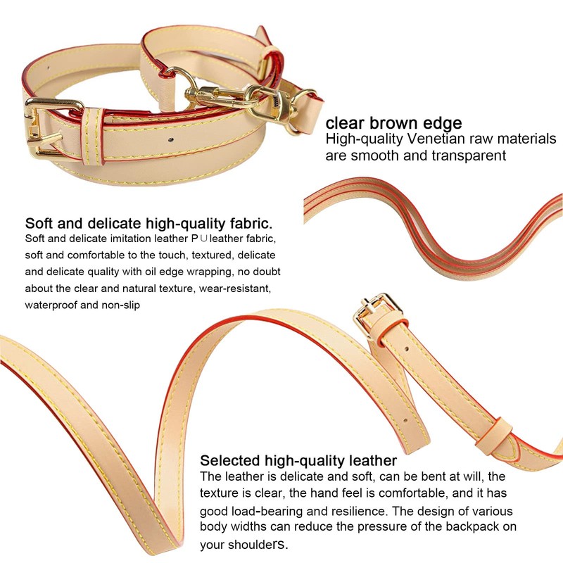 Beige Replacement Leather Strap, 150 cm Shoulder Strap, Genuine Leather,