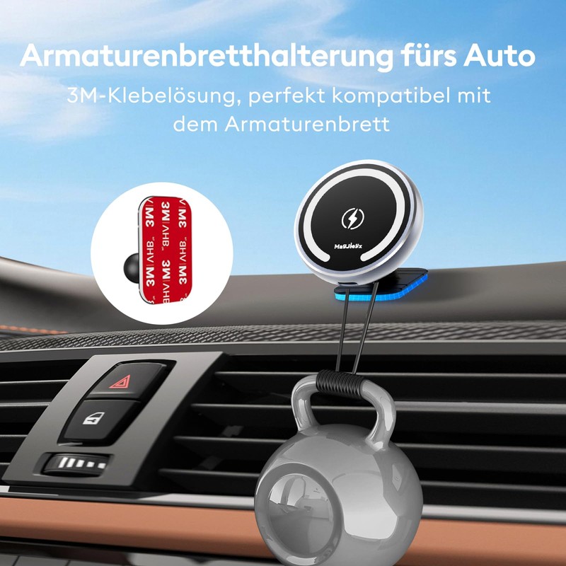 MAGJIEYX MagSafe Car Mount Charger Magnetic CD Slot Holder Grey