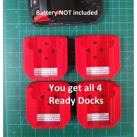 M18 Ready Dock/Moun. compatible with Milwaukee M18 battery, PN# M18-RD, 4 Pack*