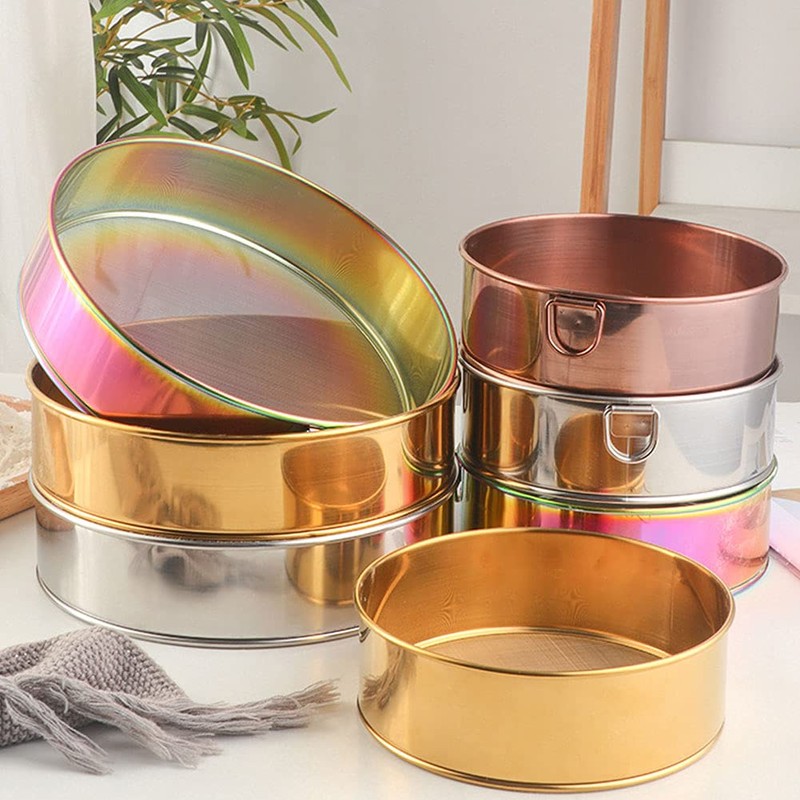 DASNTERED Flour Sieve, Sieve Fine Mesh Kitchen Home Stainless Steel