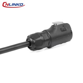 CNLINKO LP12 4-Pin Circular Connector with 1 Meter Cable Assemblies, IP68 Waterproof Industrial Electrical Connector for Outdoor Equipment Automotive Machinery M12 Cylindrical Connectors (4 Pin)