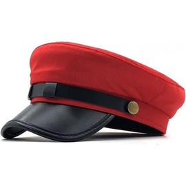 Chauffeur Hat for Men Women Classic Vintage Newsboy Cap Costume Hats Beret Cap - Color: Red, Size: One Size