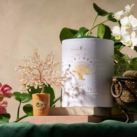 KARMA AND LUCK Illuminated Path Citrine November Birthday Tree – Feng Shui Crystal Tree for Prosperity & Success – Gratitude & Birthday Gift Idea