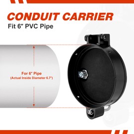 TRUCFUSION Conduit Carrier Kit Fit for 6" PVC Pipe Roof Rack Accessories for Truck Van SUV Black