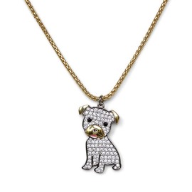 Cloud Haven 24K Gold Plated Crystal CZ Dog Pendant Necklace for Women