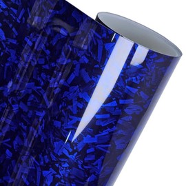ASENDIWAY Blue Forged Carbon Fiber Vinyl Wrap, High Gloss Car Wrap Vinyl Roll Auto DIY Decal Sticker Film Sheet Air Release Self-Adhesive Decor Vinyl