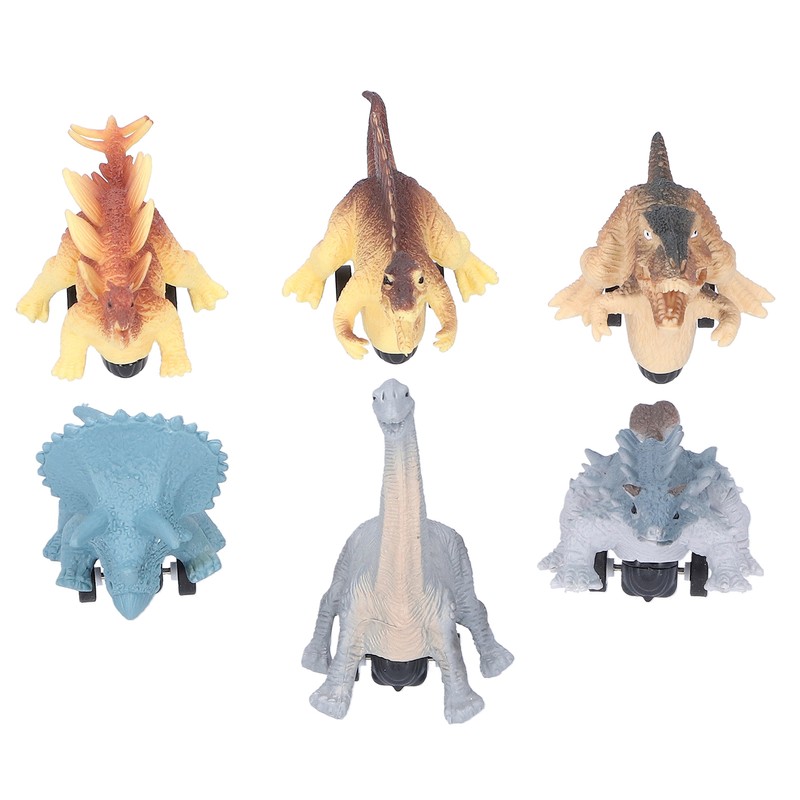 6Pcs Dinosaur Pull Back Car Children Model Simulation Brachiosaurus Tyrannosaurus