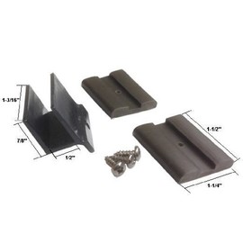Sliding Shower Door Bottom Guide 1/2" Wide and Shower Door Bumpers - Kit