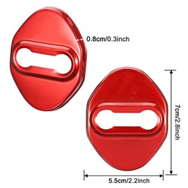 TOMALL 4pcs Car Door Lock Latches Cover Protector Compatible with Toyota 86 Camry Tacoma RAV4 Corolla Highlander Tundra Prius CHR Avalon Accessories Stainless Steel Car Door Lock Decorations (Red)