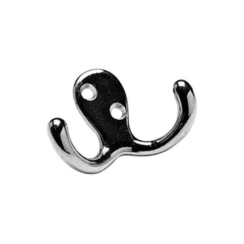 Merriway BH00127 Verchromter Doppel-Kleiderhaken, Weiß, 4 Stück