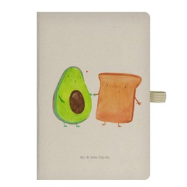 Mr. & Mrs. Panda Entry Book, Diary, DIN A4 Cotton Notebook Avocado + Toast – Transparent