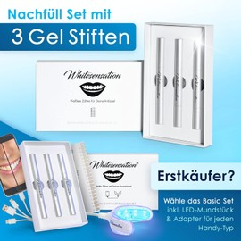 Whitesensation® 3 x Teeth Whitening Gel Pen for 6 Day Treatment [Refill Pack] - Teeth Bleaching for Immediately White Teeth - Whitening Set with 3 Pens for Whitening & Bleaching - Teeth Whitening Pen