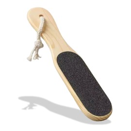 PARENCE.- Fußreibe aus Holz – Fußfeile mit Hornhaut und abgestorbener Haut – Doppelseitige Reibe mit Peeling 29x5,5cm mit hängendem Seil – Pediküre-Zubehör für zu Hause