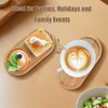 6 Pcs Bamboo Tray for Bathroom, Small Wooden Trays, Oval