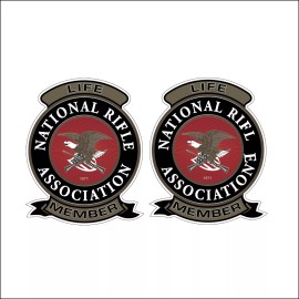 Oracal NRA Life Member Patch Logo Guns Decal Replica 2nd Amendment 1 Pair Stickers p23