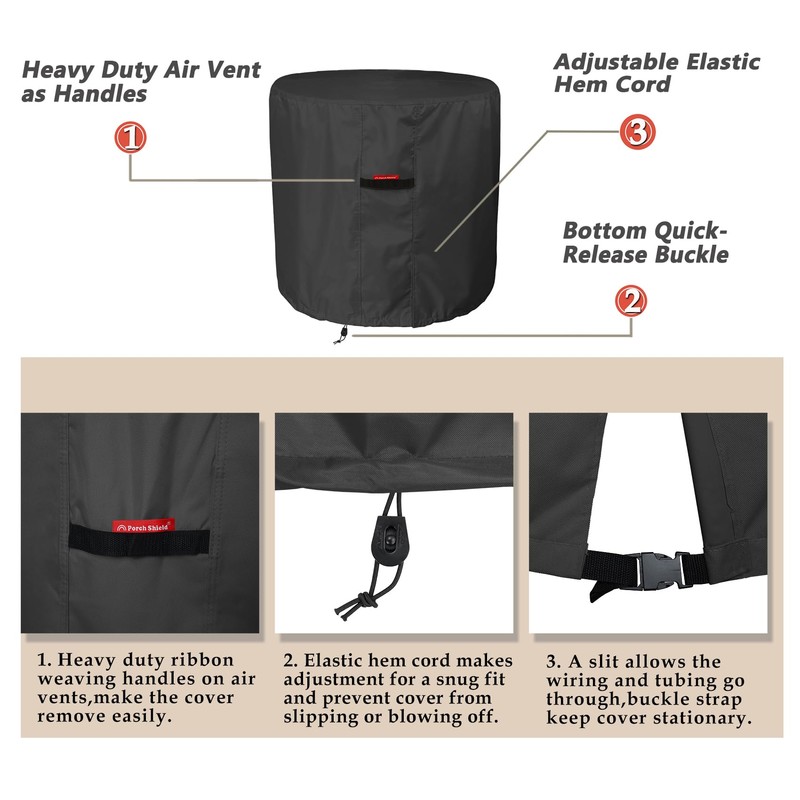 Porch Shield Waterproof AC Covers – Heavy Duty Round Air