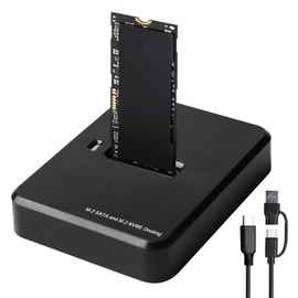 Docking station per dischi rigidi, M.2 NVME e SATA, docking station dual protocollo per 2230 2242 2260 2280 SSD, USB 3.1 Gen2 porta M-Key|B+M Key, compatibile con Windows/Mac OS/Linux