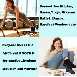 Yoga Pilates Socks for Women Non-Slip Socks with Grips Indoor Sticky Barre Workout Hospital Socks