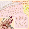 60 Pcs Gold Coss Nail Charms, 12 Styles 3D Cross