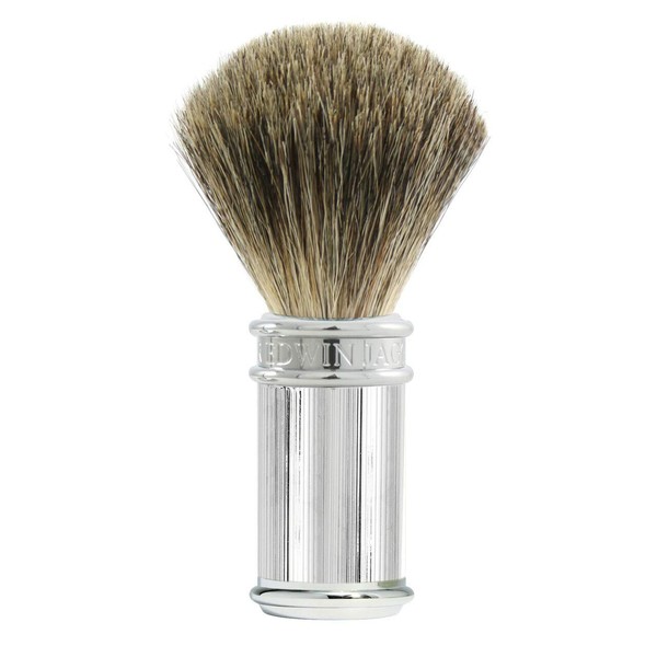 Edwin Jagger Pure Badger Shaving Brush - Chrome Lined handle