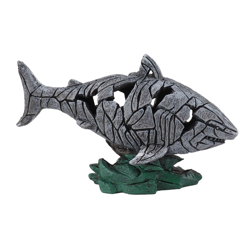 Shark Sculpture Hollowed Waterproof Resin Durable 7.3in Long 4.5in Wide