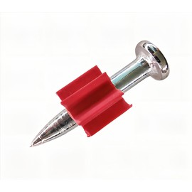FVSCM 1" Powder Actuated Fasteners,.300 Head Diameter Drive Pins with red Flute, P100, 100pcs/pack