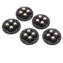 SCXCLY 8pcs Self Adhesive Mini Caster Wheels,360° Rotation Universal Wheel,(with 4 Ball Bearings), ABS+ Stainless Steel (Black)