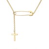 Safety Pin Necklace Link Small Dainty Cross Lariat Necklace Paperclip