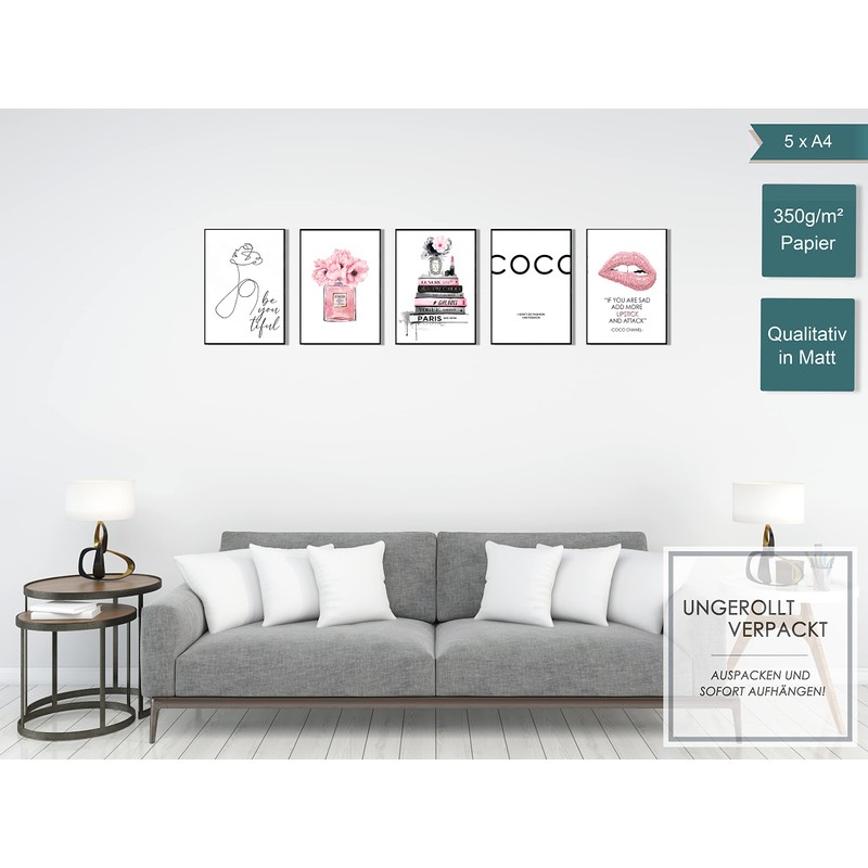 Postertech® Premium Poster Set, 5 Pictures as Stylish Wall Decoration,