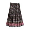 Milumia - Falda larga con estampado floral clásico para mujer,