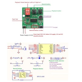 2Pcs Recordable Sound Voice Module Musical Sound Voice Recording Module DIY Greeting Card Box Support External Flash