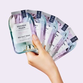 VOESH VOESH Pedi in a Box Glimmer - 2 Packs, Unicorn Peach, Pedi in a Box, Spa Pedicure Kit, Sparkly Pedicure, DIY Pedi, Foot Care, At-Home Pedi Products, Vegan Skincare