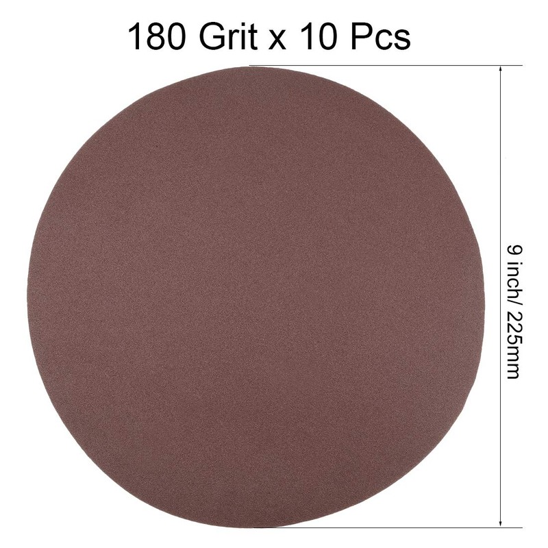 sourcing map 9 Inch Sanding Disc 180 Grits Flocking Sandpaper