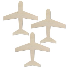 Kleenes Traumhandel - Set of 3 Wooden Aeroplane Decoration, 10 cm Length, Ideal for Wall and Door