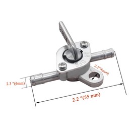 HARY Fuel Petcock,6mm Fuel Tap Switch,Fuel Tank Valve Aluminium Inline Fuel Tap 1/4 Motorcycle Inline Fuel Tap Scooter Fuel Shut Off Valve for 90Cc 110Cc 120Cc 125Cc 140Cc