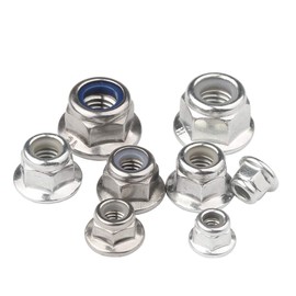 Yudesun Locking Toothing Flange Nuts Hex Nuts - Nut with Washer Serrated Self-Locking Screw Cap M4 M5 M6 M8 M10 M12