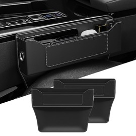 Edotim Car Seat Gap Filler, Seat Gap Organizer with Storage, Car Seat Accessories, Universal Car Organizer for Sedan SUV Truck-2PCS Black