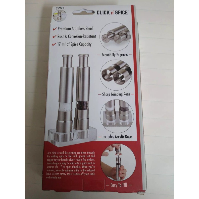 As Seen On TV Click N Spice Salt and Pepper