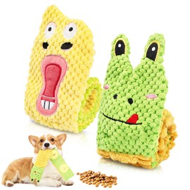 Acehome 2Pcs Dog Play Squeaky Interactive Dog Puzzle Toy, No Stuffing Dogs Chew Toy, Treat Dispensing Smart Puppy Toys for Foraging Instinct Training Suitable for Small Medium and Large Dogs