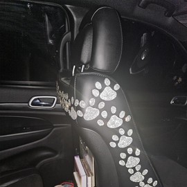 car Bling Stickers and Decals, Cars Walls Laptop Luggage Bling Rhinestone Stickers, Heart with Dog paw(4 X 3.5 Inch) (Footprints)