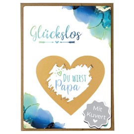 Joli Coon Scratch Card "Du wirst Papa with Envelope - Pregnancy Announcement Dad with Scratch Cards