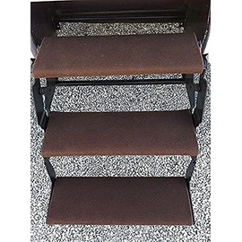 EEZ RV-RV Step Cover, Wrap Around The Step, no Need Spring or bungees, Just Velcro Themselves use-Brown
