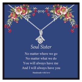 YANCHUN Soul Sister Gifts from Sister Galentines Day Gifts for Friends Cubic Zirconia Necklace Best Friend Necklace Gifts for Women (sister necklace)