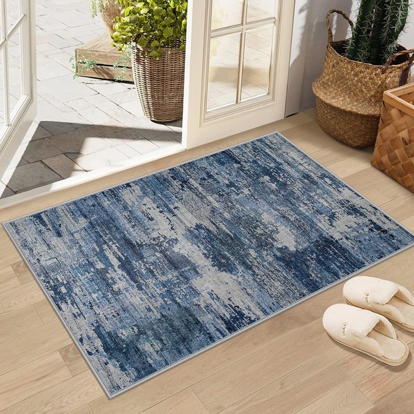 Machine Washable Area Rugs 2x3: Small Entryway Rug with Non