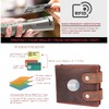 MORUCHA RFID Blocking Men's Biker Wallet Genuine Distressed Hunter Leather