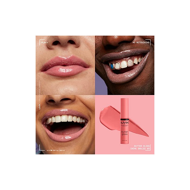 NYX PROFESSIONAL MAKEUP Butter Lip Gloss, 3 Colors, Angel Food